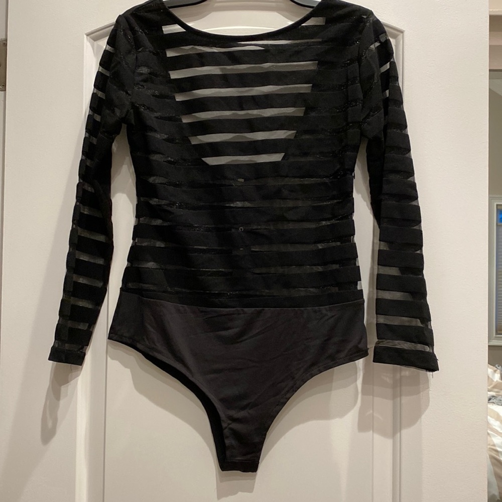 Striped sweater through bodysuit
